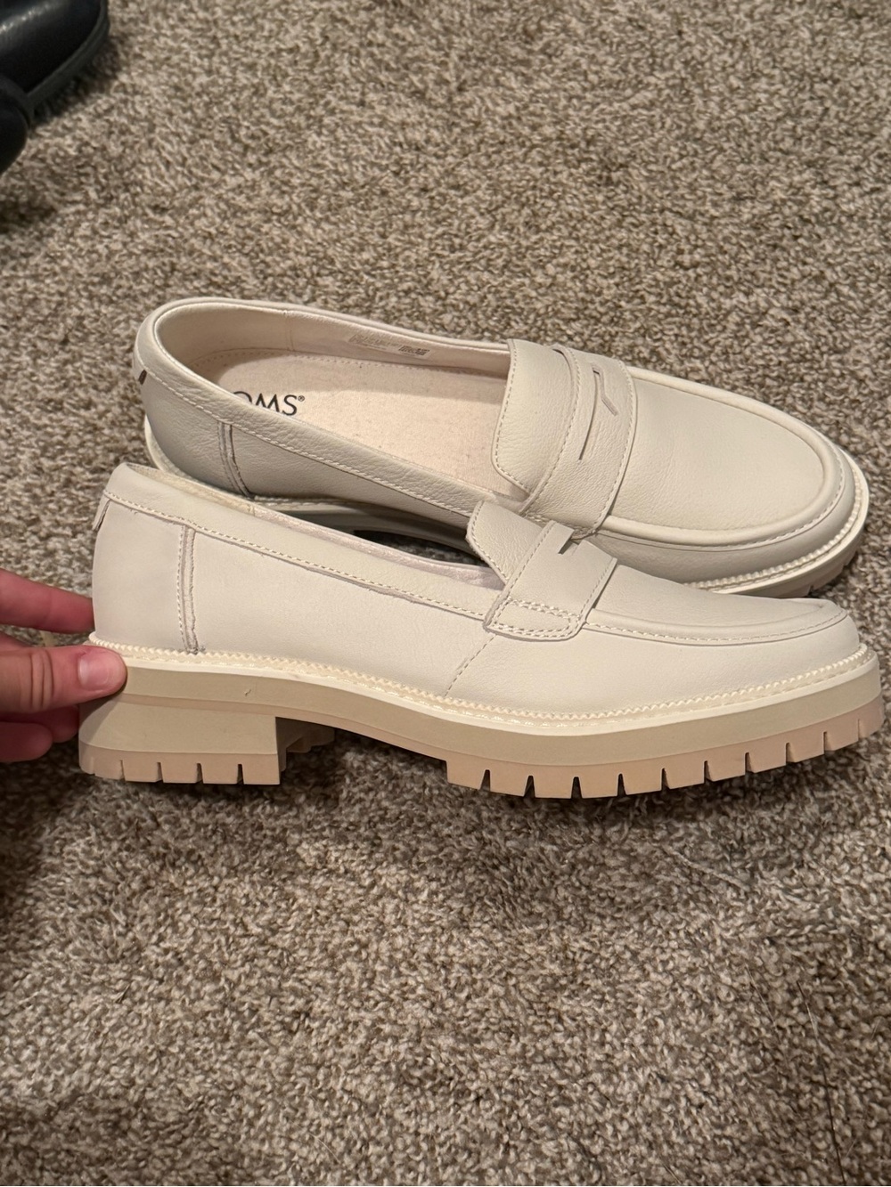 Toms Cream Lug Sole Penny Loafers